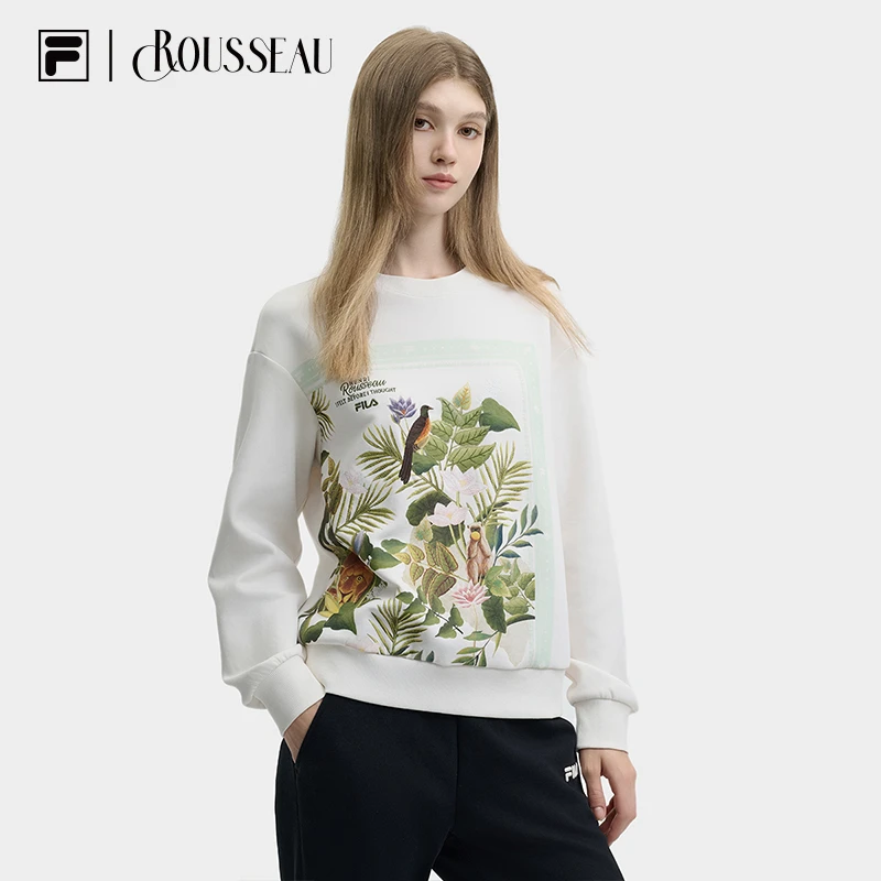 【FILA×卢梭联名氧气卫衣】斐乐女时尚休闲秋季新款运动F11W448209F