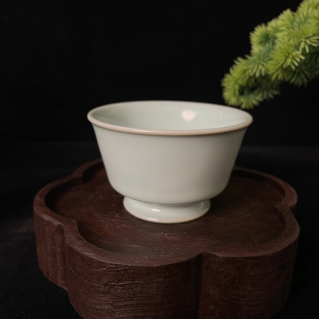 原矿汝瓷天青色全手工马蹄杯（100毫升左右）