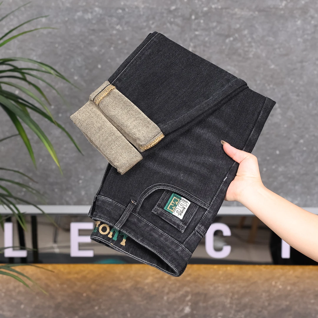 2025早春新款轻奢弹力牛仔裤男潮流修身小直筒显瘦男牛仔裤#815