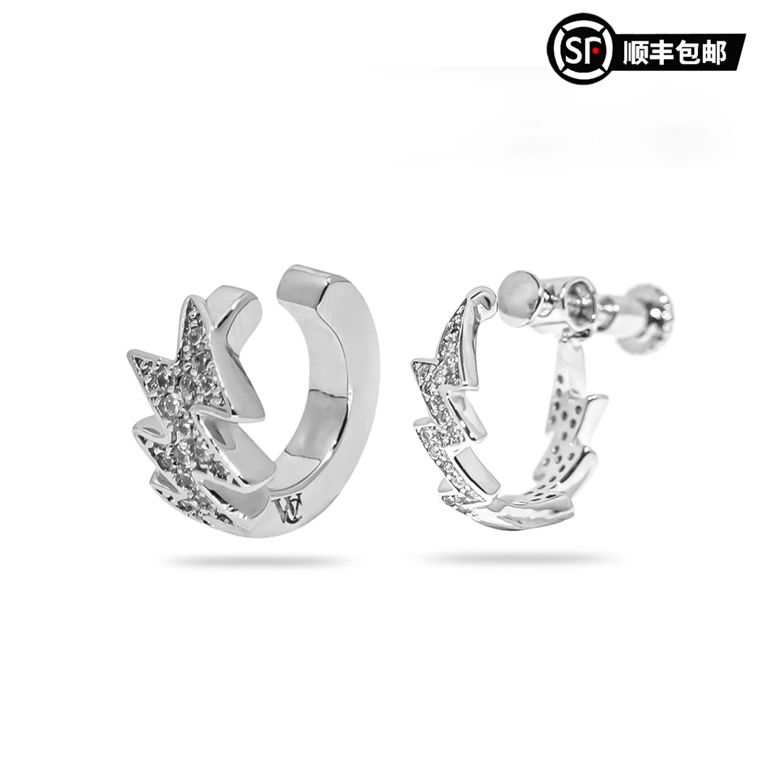 【韩子豪】WIC 闪电T方钻无耳洞耳环耳夹