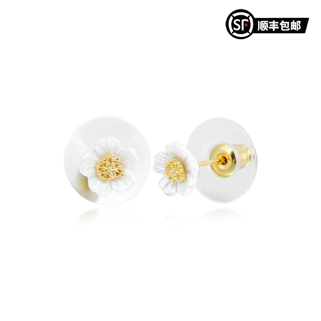 WIC【迷你小雏菊 】S925银针花卉立体造型耳