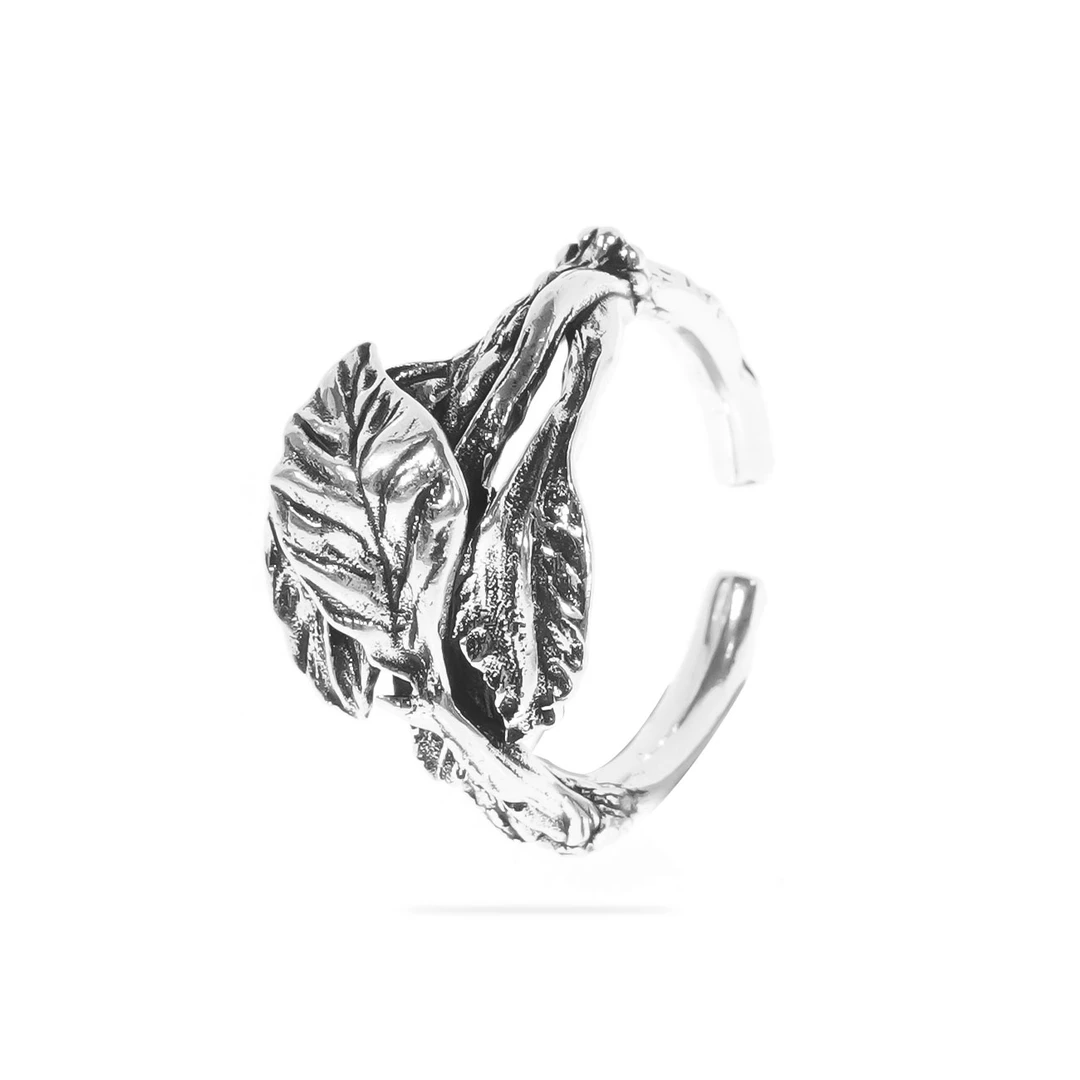 WIC 做旧树叶戒指[JZ031]