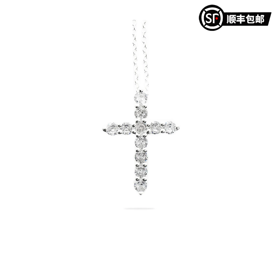WIC 马师同款21SS锆石十字架项链[XL025]