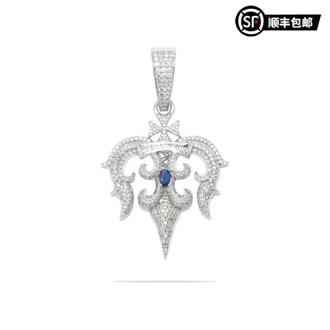 WIC 22AW海王三叉戟实心吊坠项链男女同款