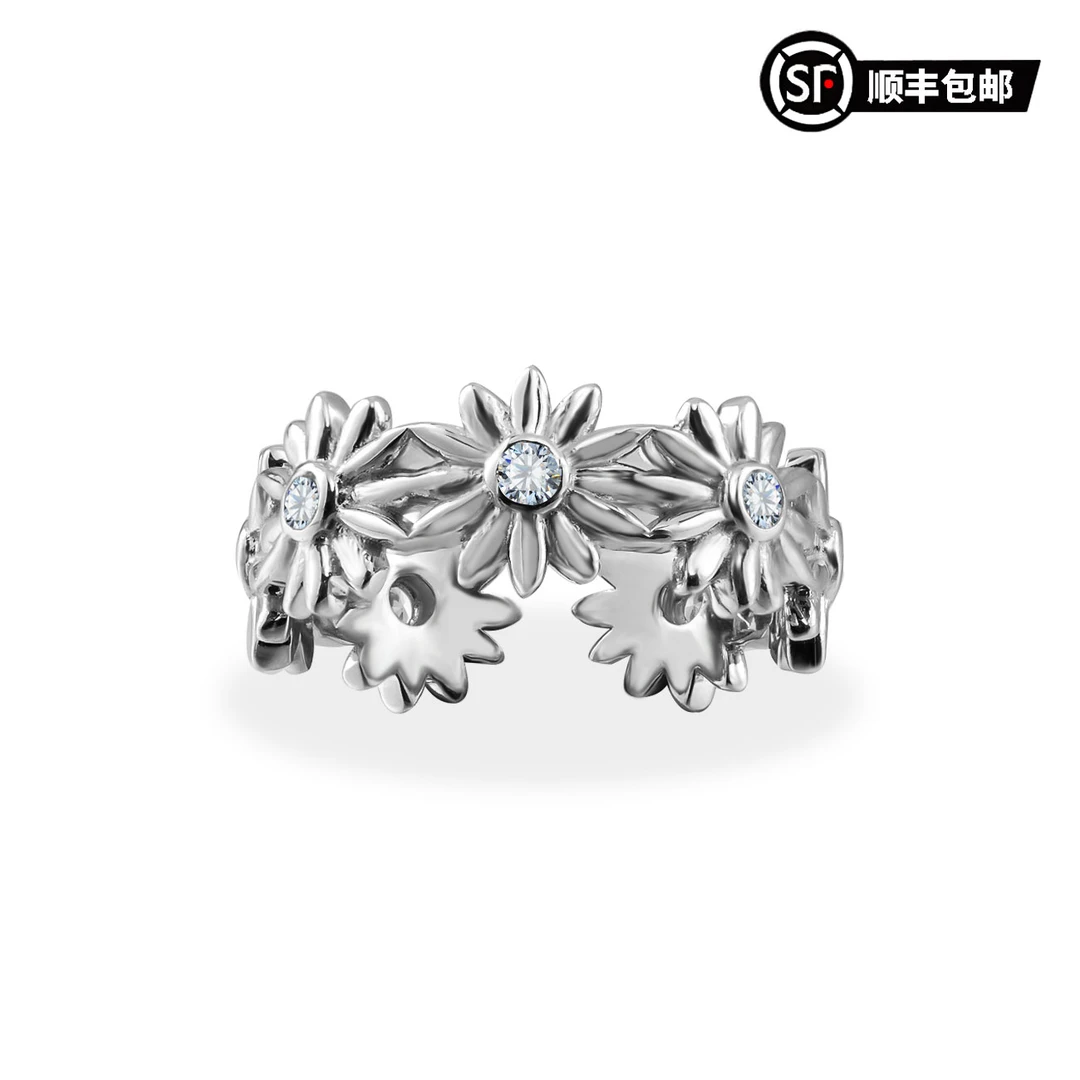 WIC 925银合成锆石戒指 WIC 雏菊戒指JZ042