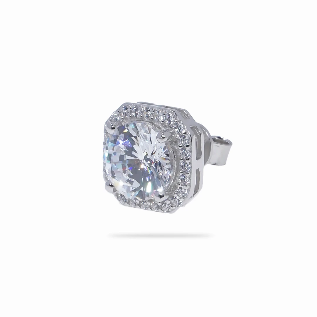 WIC S925银方T莫桑钻轻奢男女大小百搭高级ES040