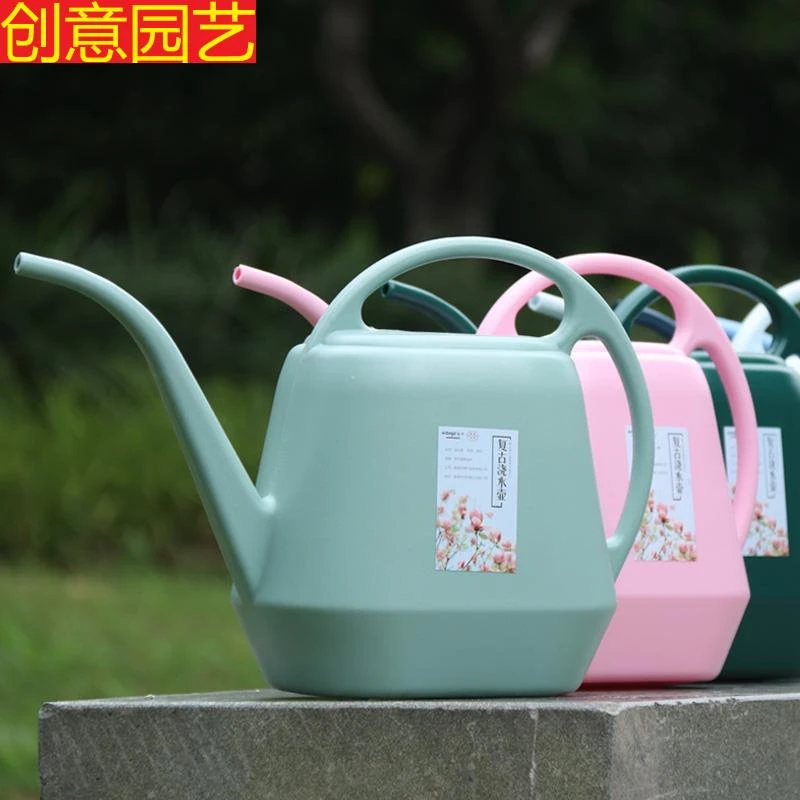 4L大容量细嘴浇水壶家用塑料浇花水壶园艺工具洒水壶休闲绿植盆栽