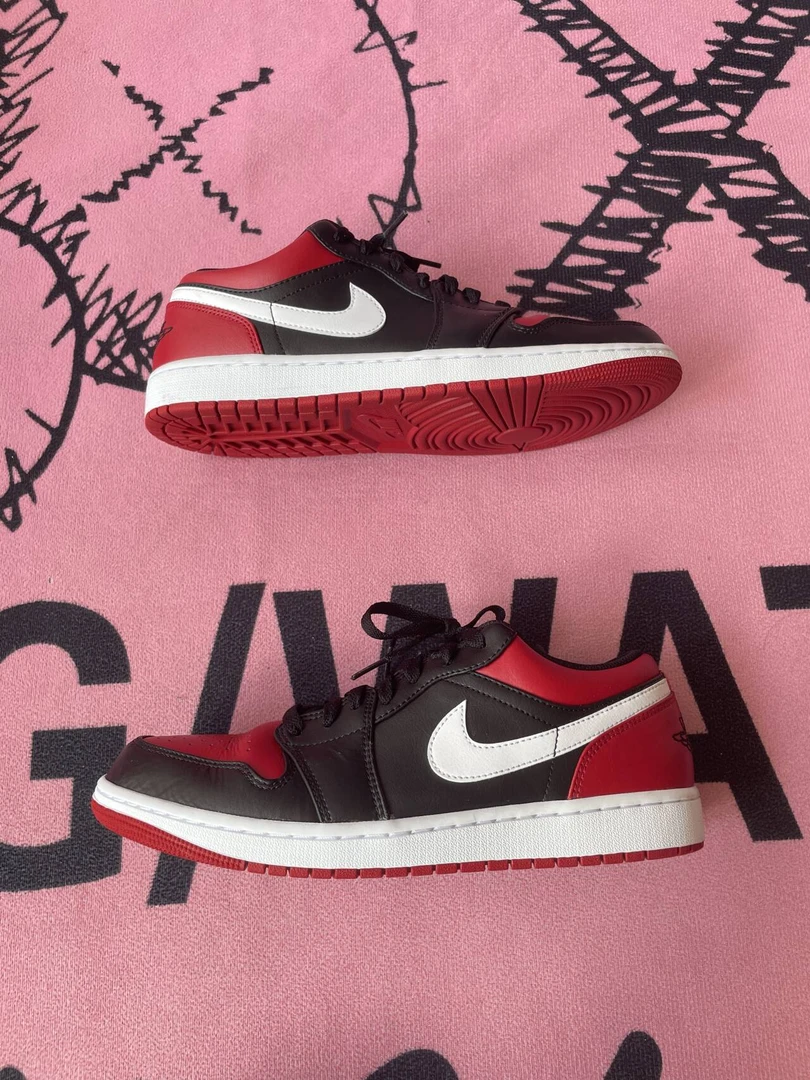 捡漏43码耐克 AJ1 Low 黑红 二手 休闲鞋 有原盒 公价766