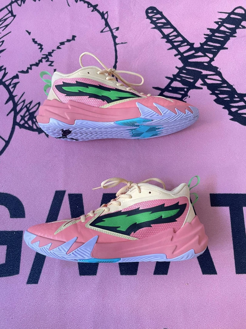 捡漏42.5码PUMA Scoot1 粉绿黑 二手 篮球鞋 有原盒 公价749