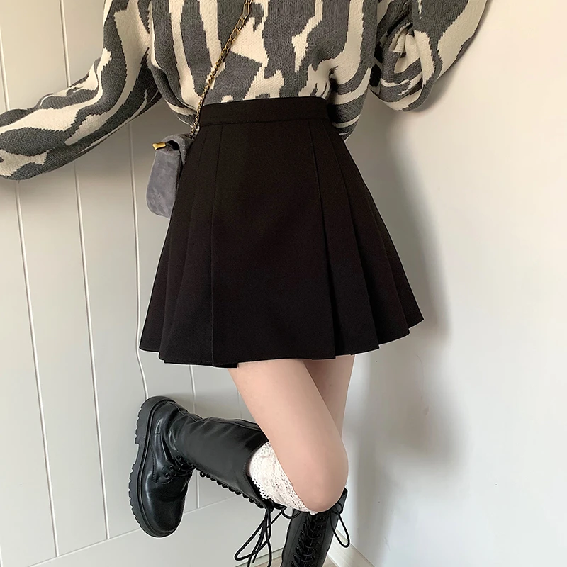 大码高腰百褶裙胖mm夏季新款西装裙学院风遮肚减龄百搭显瘦半身裙