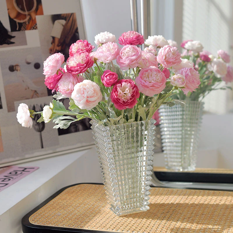 《露莲》3头洋牡丹仿真插花仿真花客厅摆设玄关电视柜假花装饰摆件