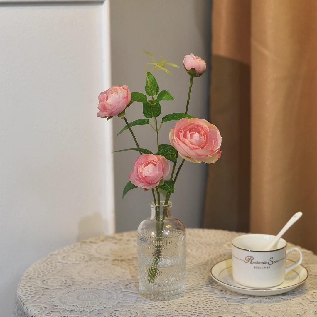 《露莲》单枝小清新绢花假花仿真花客厅摆设餐桌装饰室内插花艺摆件