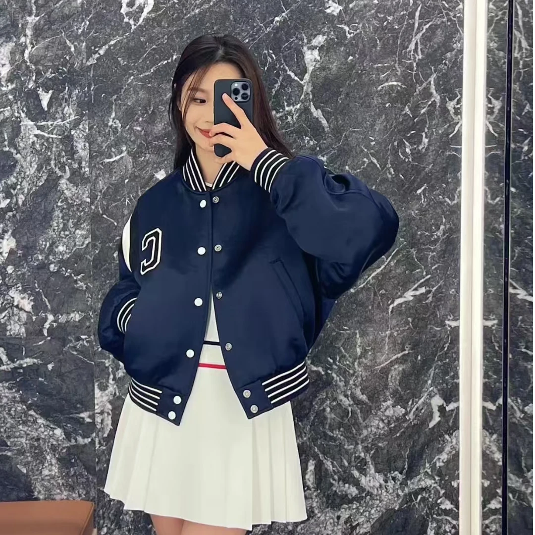 全新未使用 Celine/思琳 排扣棒球服外套 蓝色/38