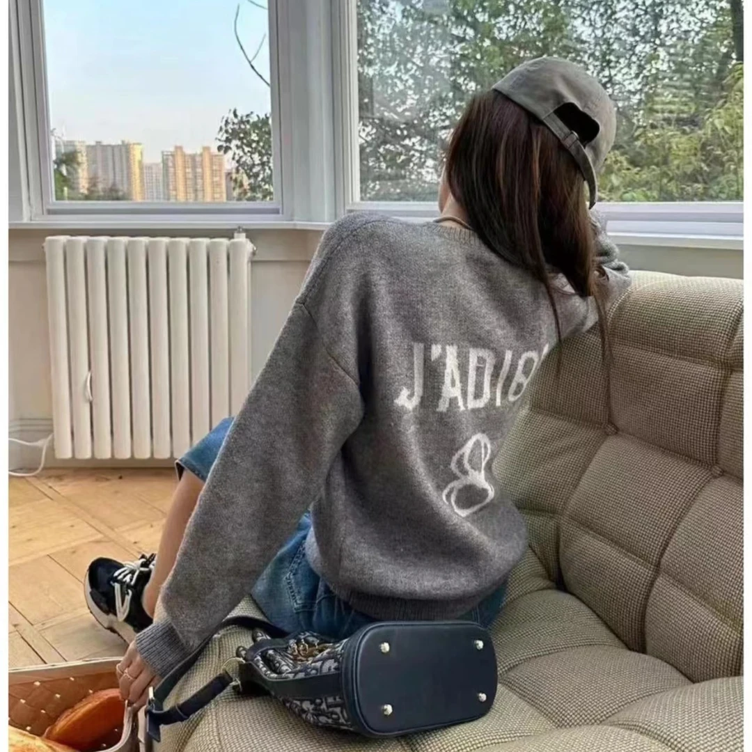 全新未使用 Dior 背后字母针织长袖 灰色/38/公价17500