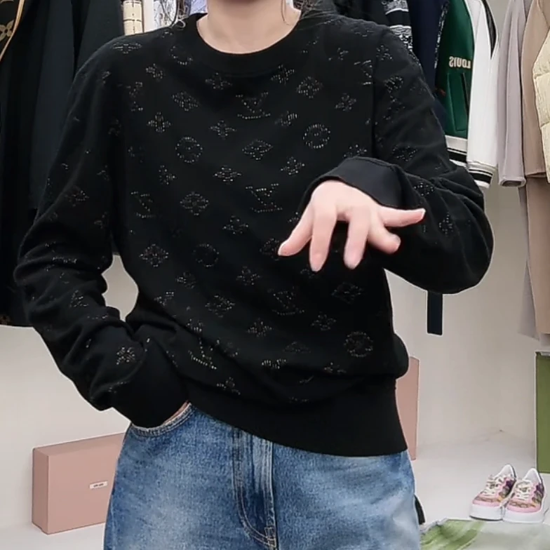 全新未使用 LOUIS VUITTON PARIS 满印圆领长袖 /L