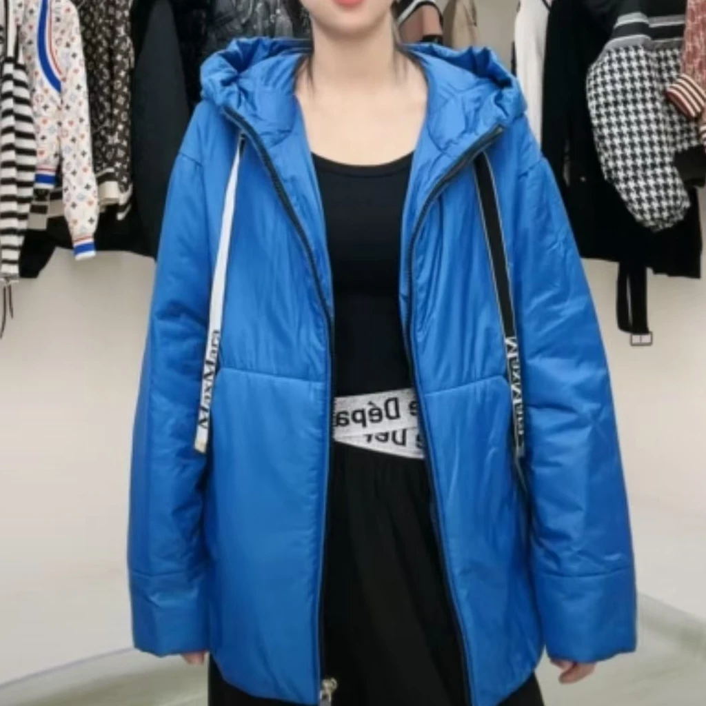 全新未使用 MaxMara 纯色连帽抽绳拉链长袖夹克外套/34-42