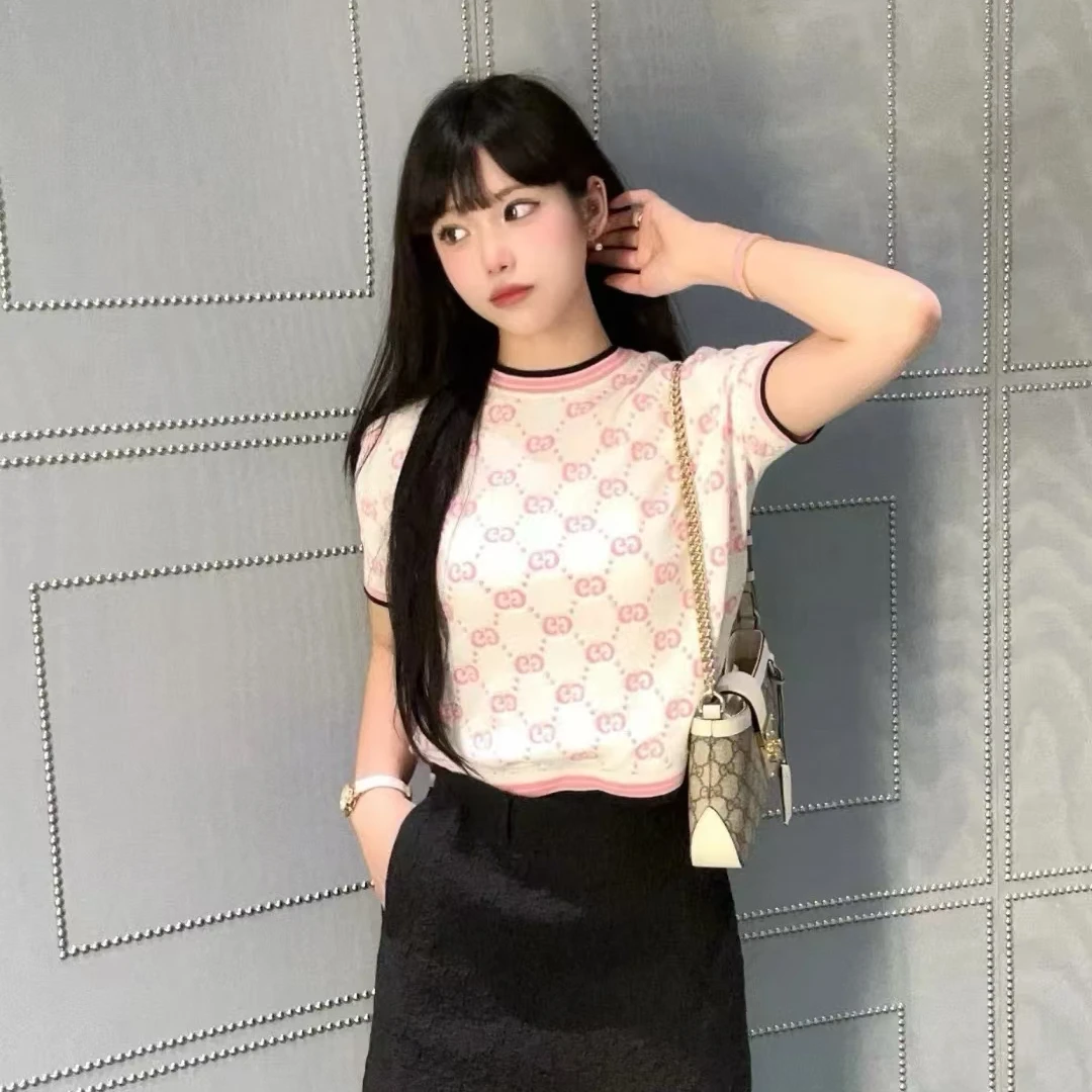 全新未使用 GUCCI/古驰 满印针织短袖 /S