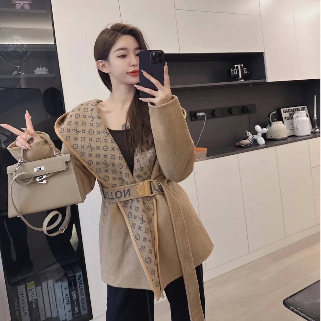 未使用 LouisVuitton/路易威登 满印长袖大衣 棕色/34