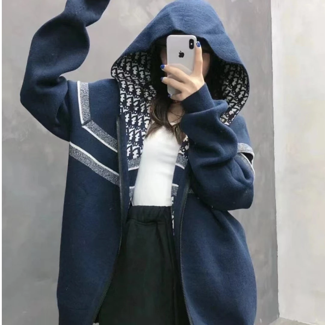 全新未使用 DIOR/迪奥 拉链千鸟格连帽外套/36-40