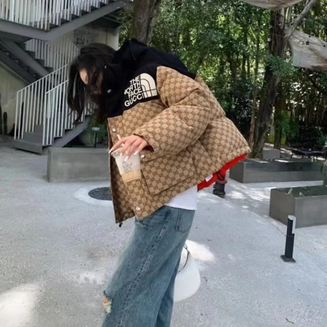 全新未使用 GUCCI/古驰  x THE NORTH FACE连帽鹅绒服/XS码