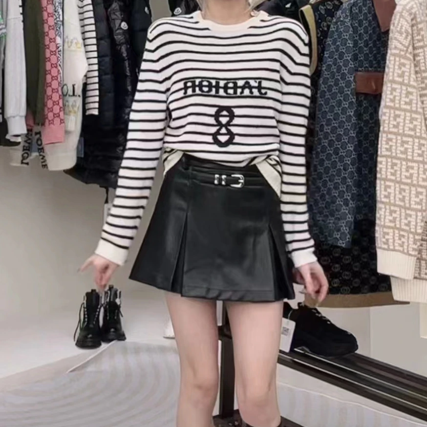 全新未使用  Dior 条纹圆领针织衫/36/公价15600