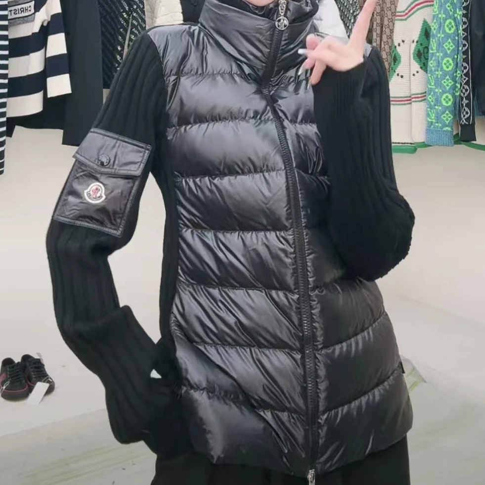 全新未使用 MONCLER 微标标贴立领拉链长袖含鹅绒夹克外套/M