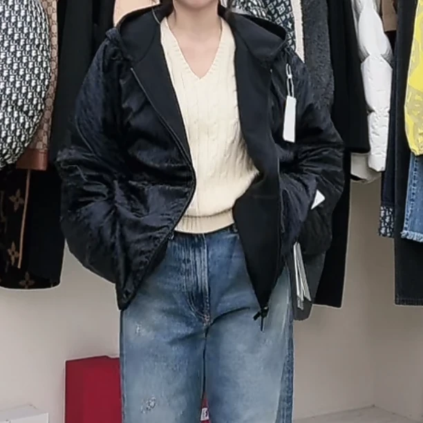 全新未使用 DIOR/迪奥 纯色双面穿连帽运动夹克/S