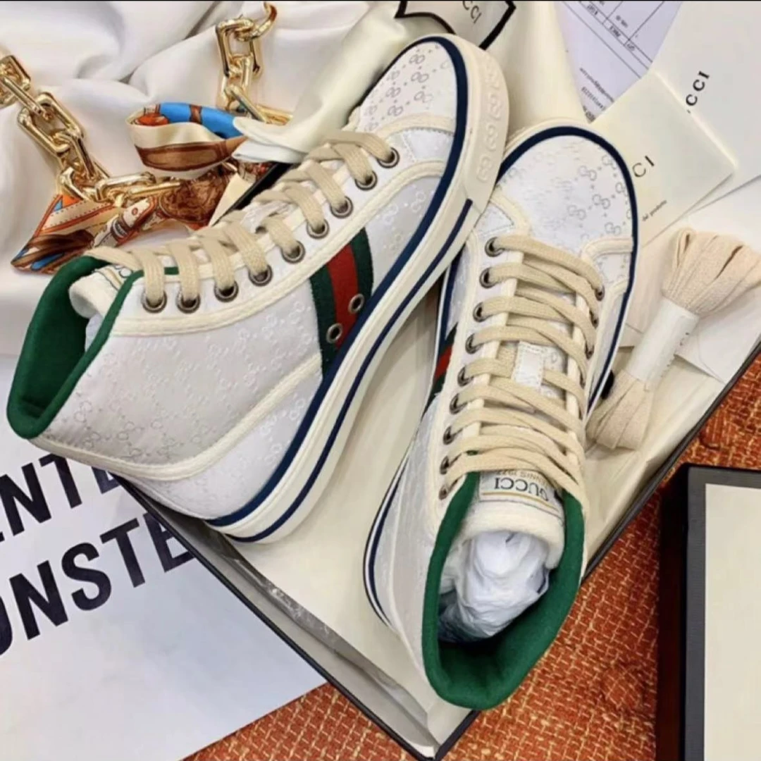 未使用 GUCCI/古驰 Tennis 1977 轻便高帮休闲鞋/公价5600/39