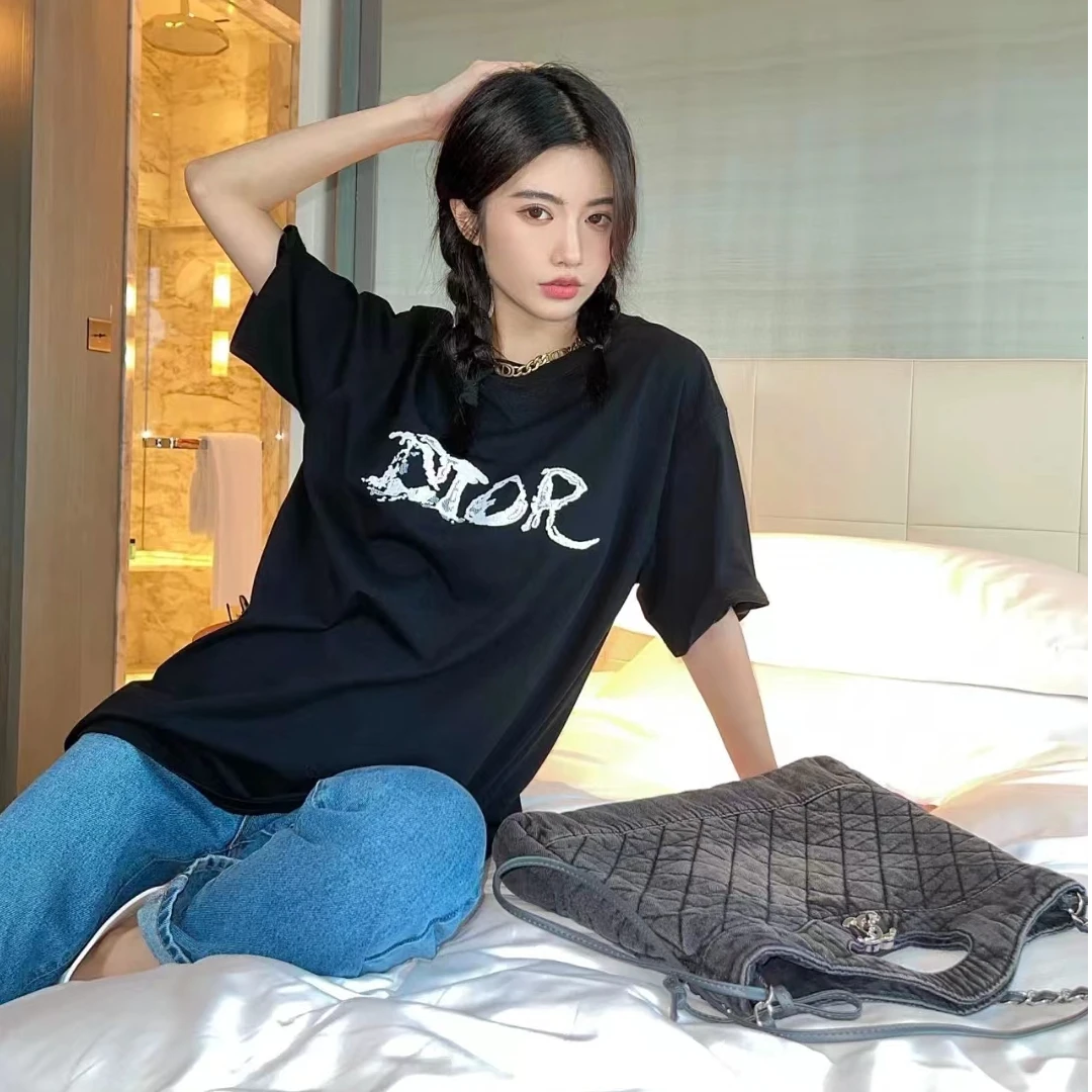 全新未使用 DIOR/迪奥 圆领字母印花短袖 /XL