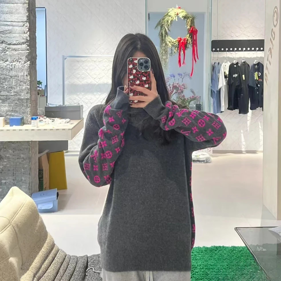 未使用 LouisVuitton/路易威登  满印圆领针织长袖 /S