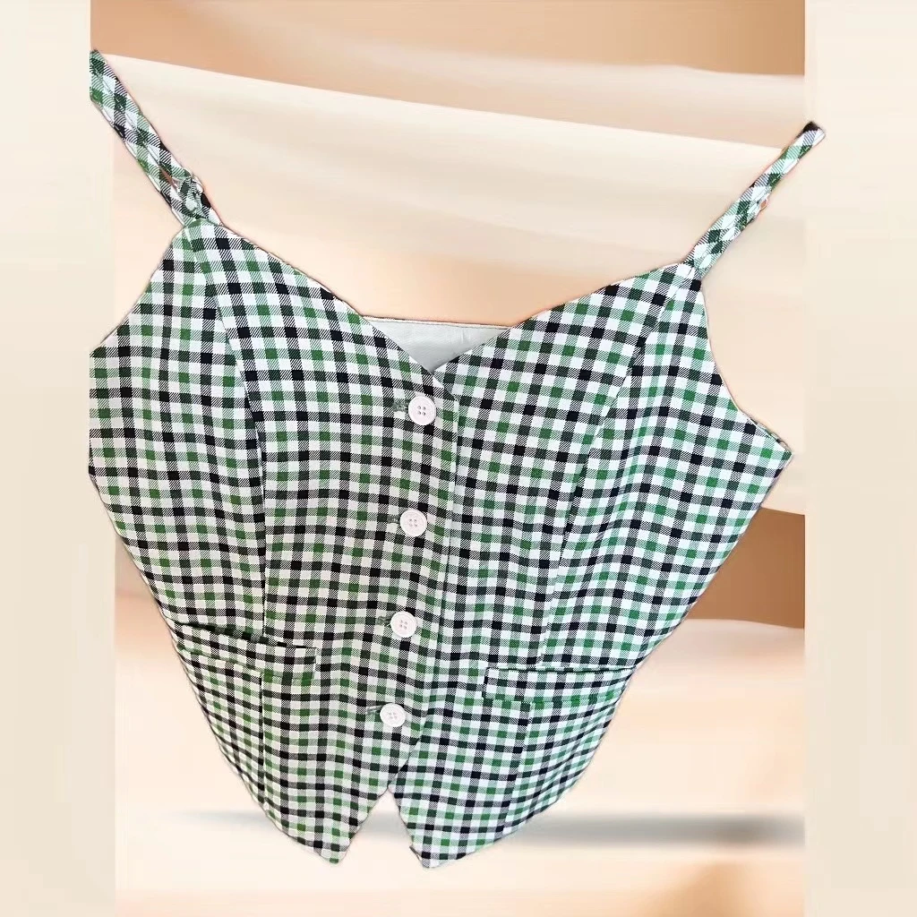 小香风格子吊带背心夏季女内搭显瘦外搭时尚短款外穿性感法式上衣