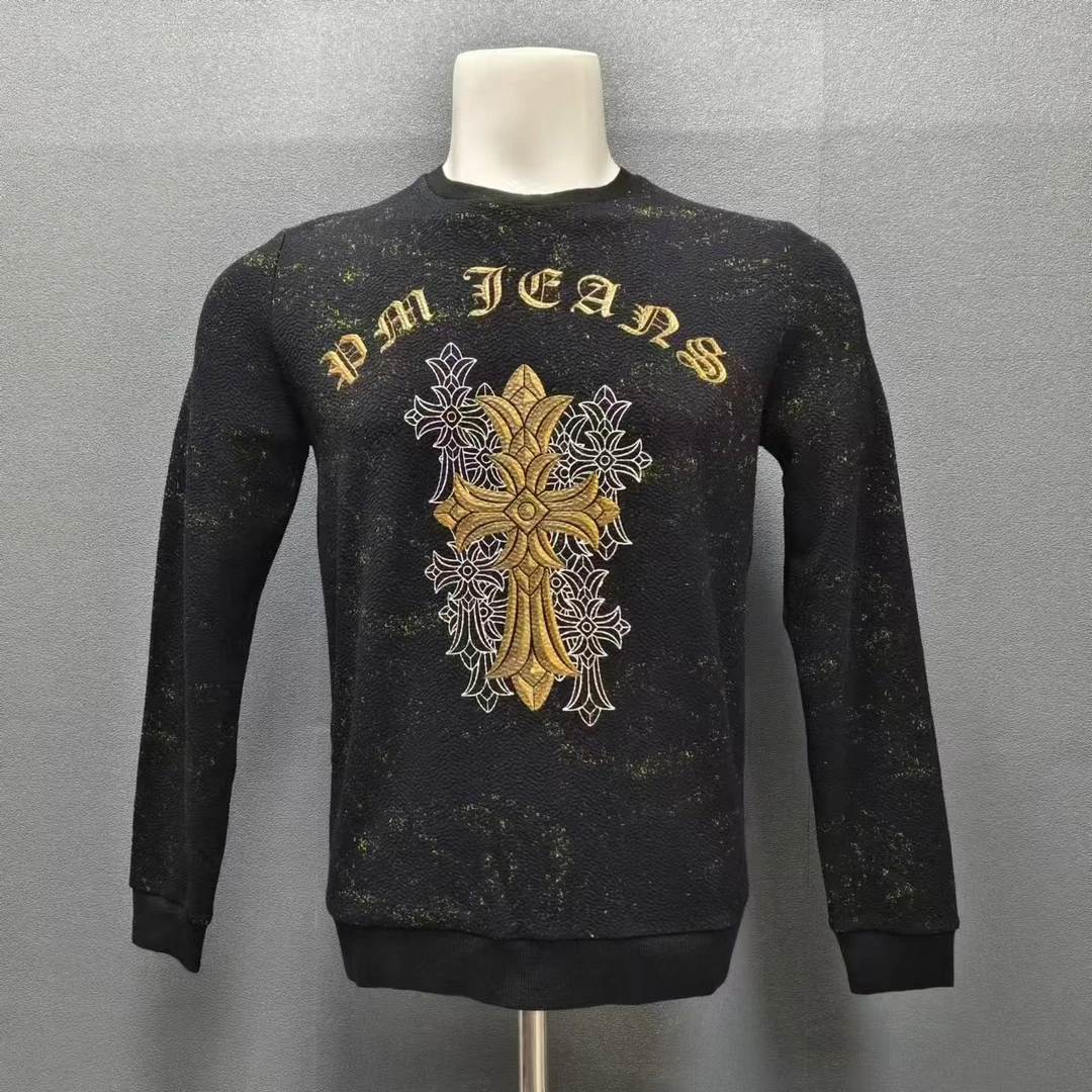 秋冬潮流时尚男士印花长袖卫衣H6077-1