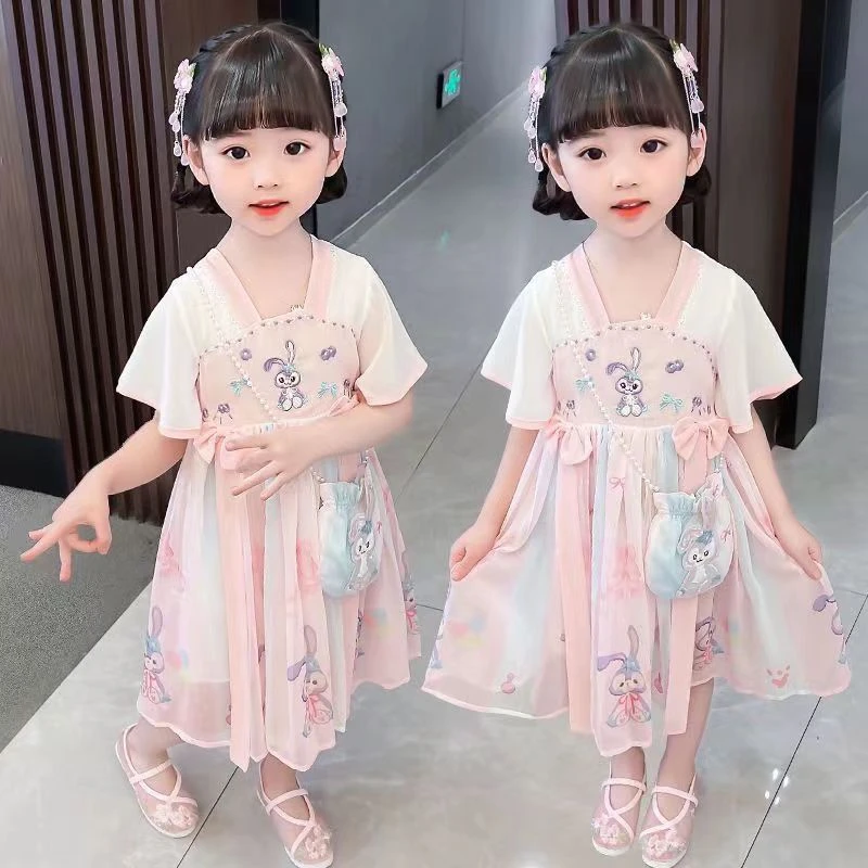 汉服女童夏装连衣裙儿童古风裙子女孩公主裙夏款2024新款童装夏季