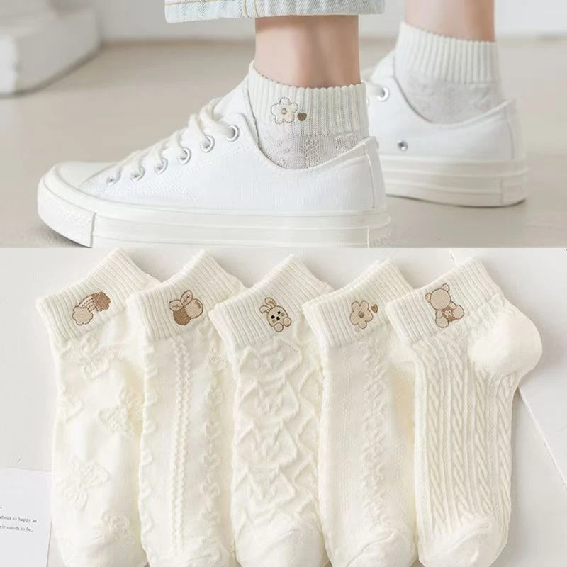 袜子小白袜短袜袜子防臭吸汗短筒袜夏季薄款低帮浅口隐形船袜透气