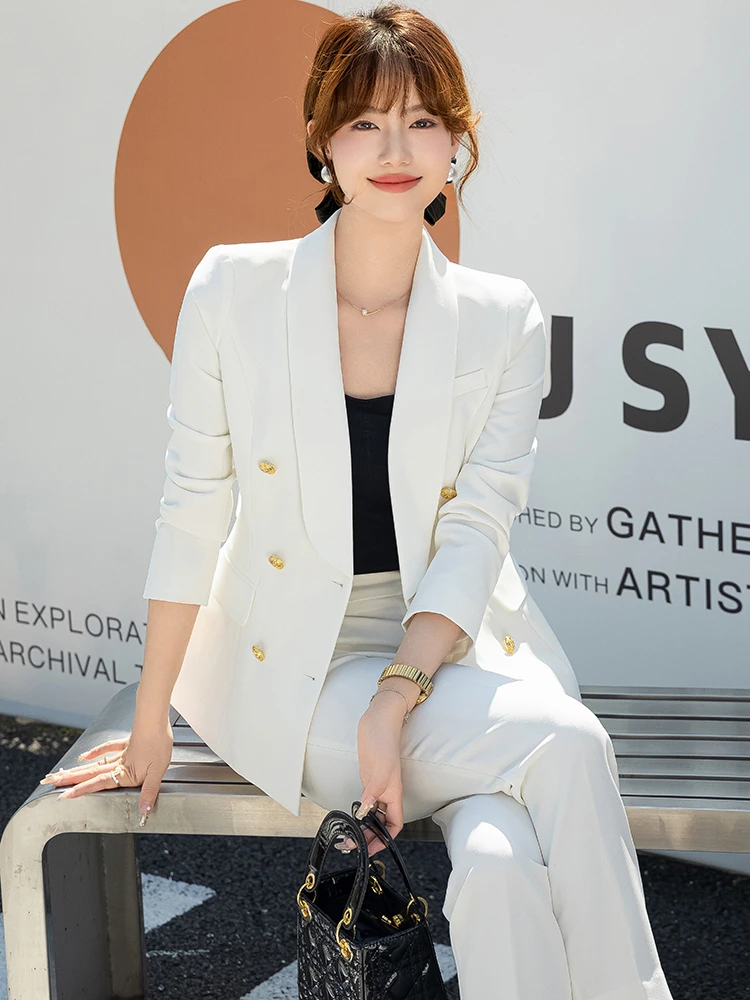 漫凌9563白色西装套春秋装新款时尚气质款西服名媛职业女神范秋季