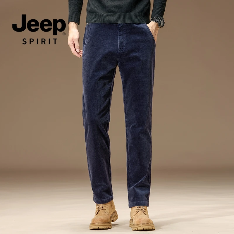 JEEPSPIRIT吉普高端男士冬新款-18盎司6坑条重磅灯芯绒休闲裤928