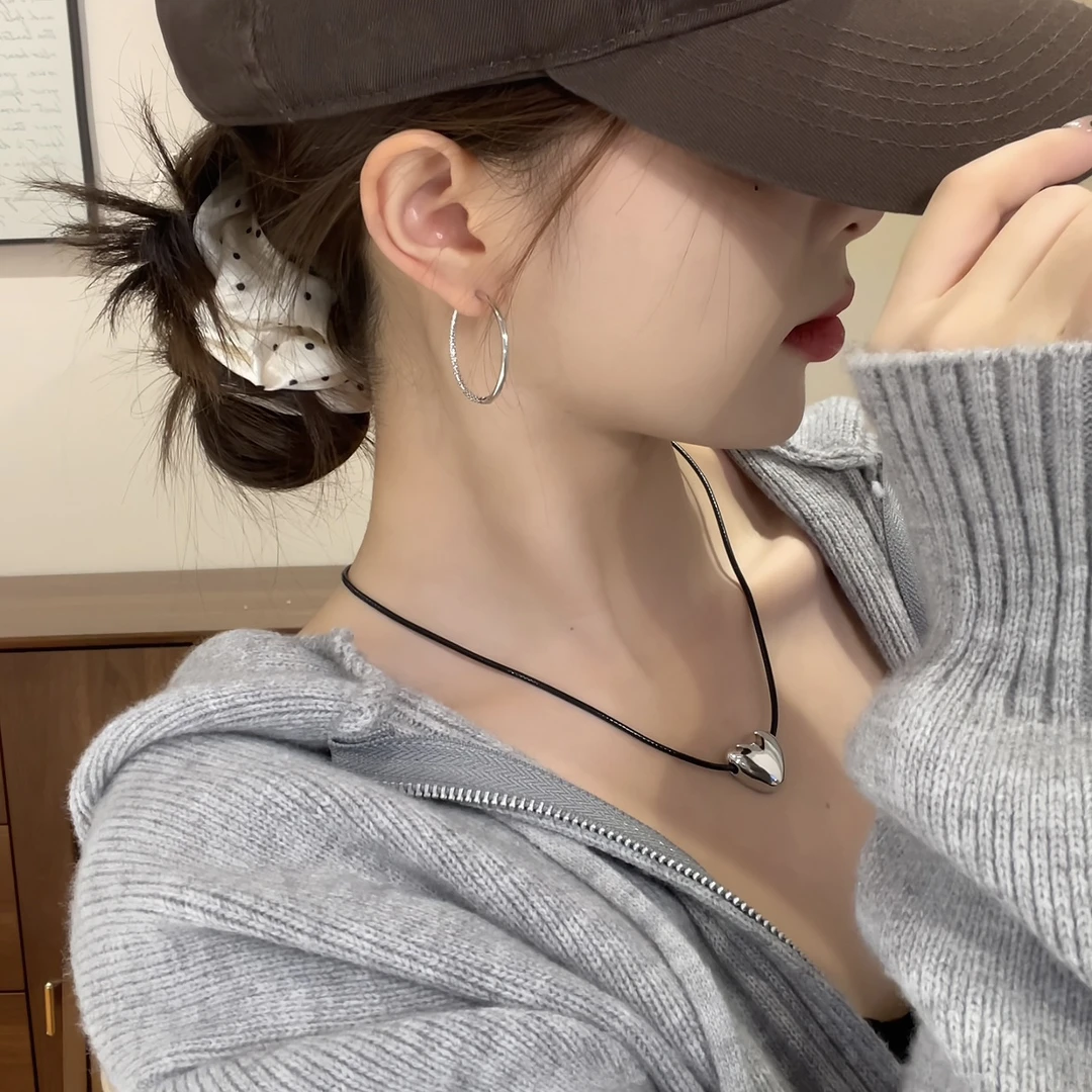 925银针耳饰 X839银色圈圈耳环简约小众轻奢百搭