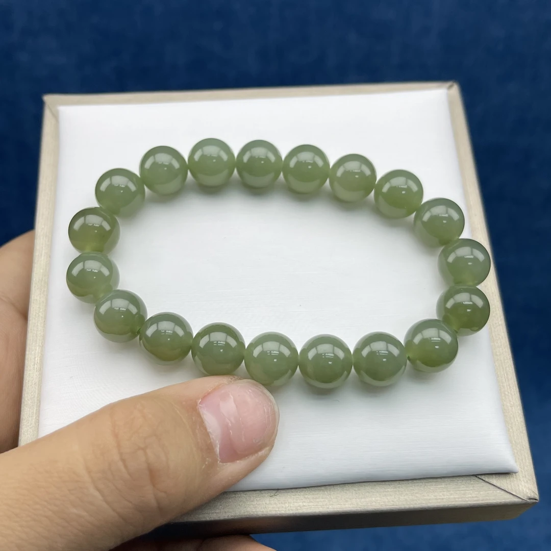 S0233天然和田玉0手串卡10mm