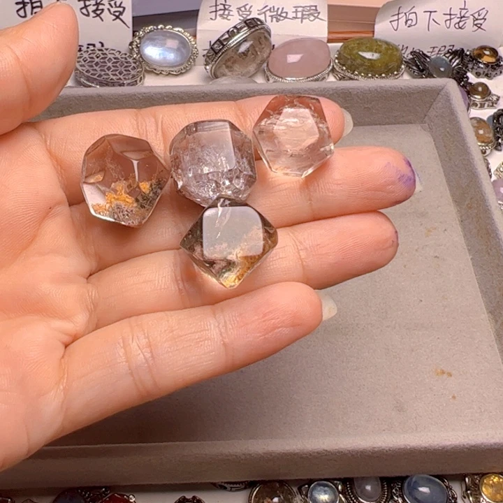 水晶手链银S800镀金镶嵌泰**糖