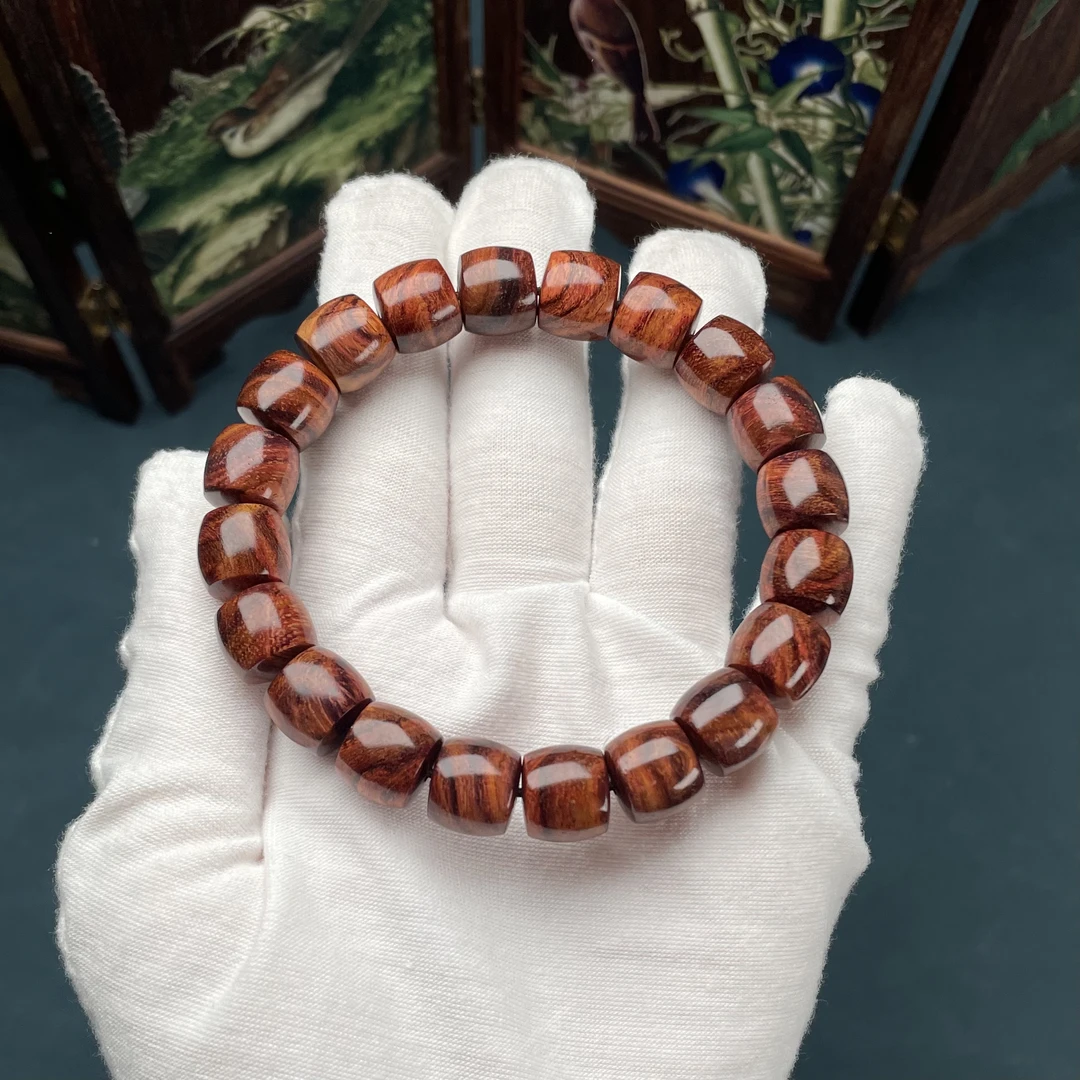 正宗海南黄花梨直切手串1.0*1.1颗颗精工保真送礼多样发一