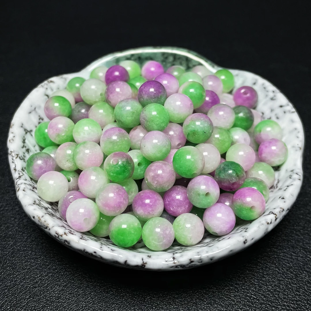 源头~【佰翡珠宝】天然缅料A货紫飘花圆珠散珠 8MM 10颗【散珠批发】