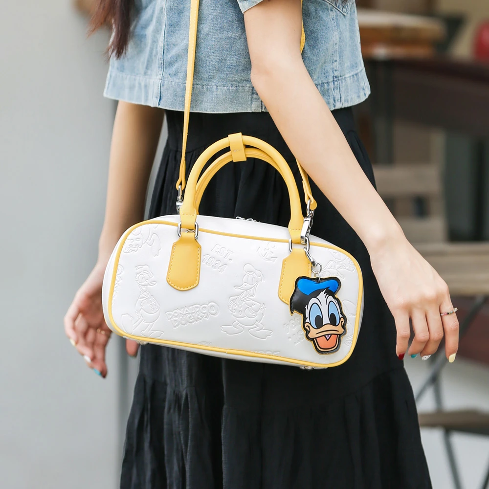 Disney/迪士尼新款斜跨包时尚百搭女士印花单肩枕头包波士顿包