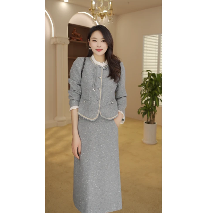 A026#高级时尚气质高端两件套2024秋季新款修身修身洋气套装女