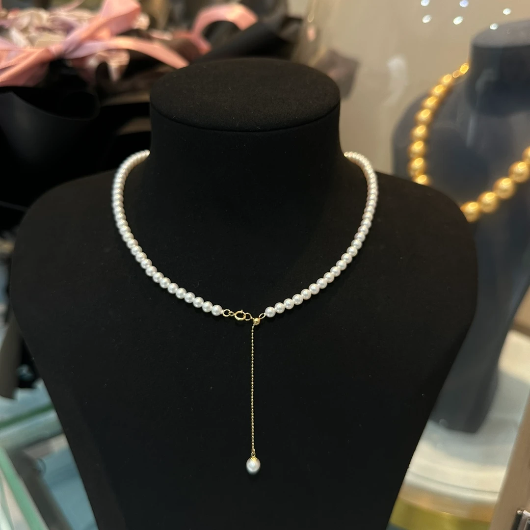 18K金小米珍珠Y字链