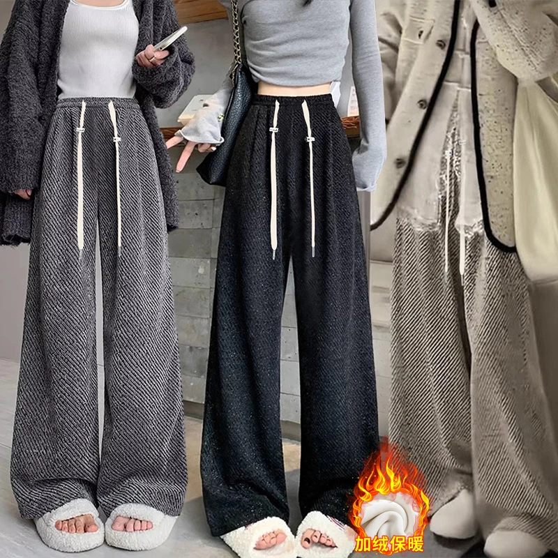 孕妇装秋冬季孕妇阔腿裤时尚宽松显瘦新款松弛感加绒孕妇山本裤