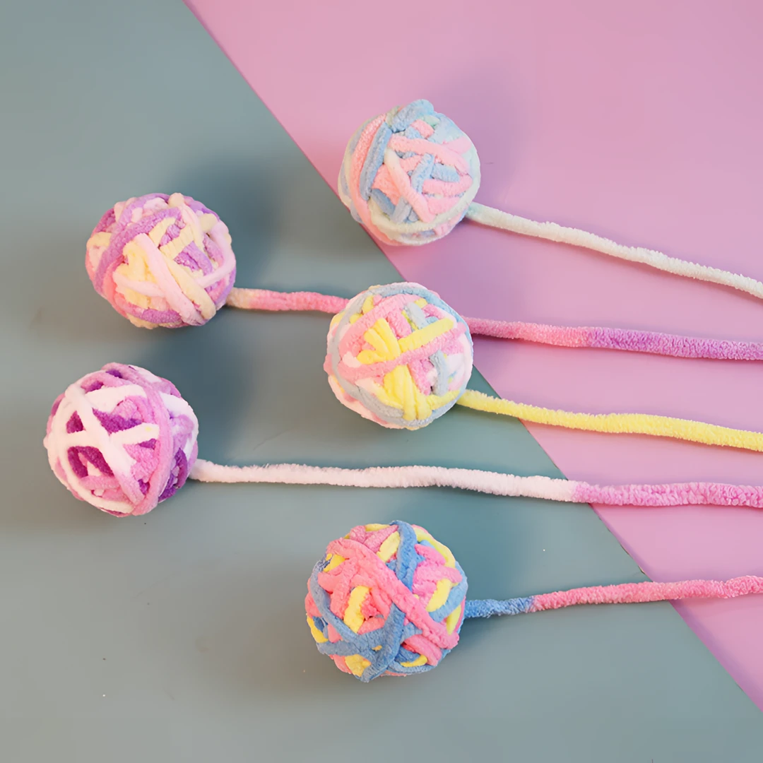 猫玩具球铃铛毛球毛线球耐咬磨牙逗猫球自嗨解闷宠物猫咪逗猫棒