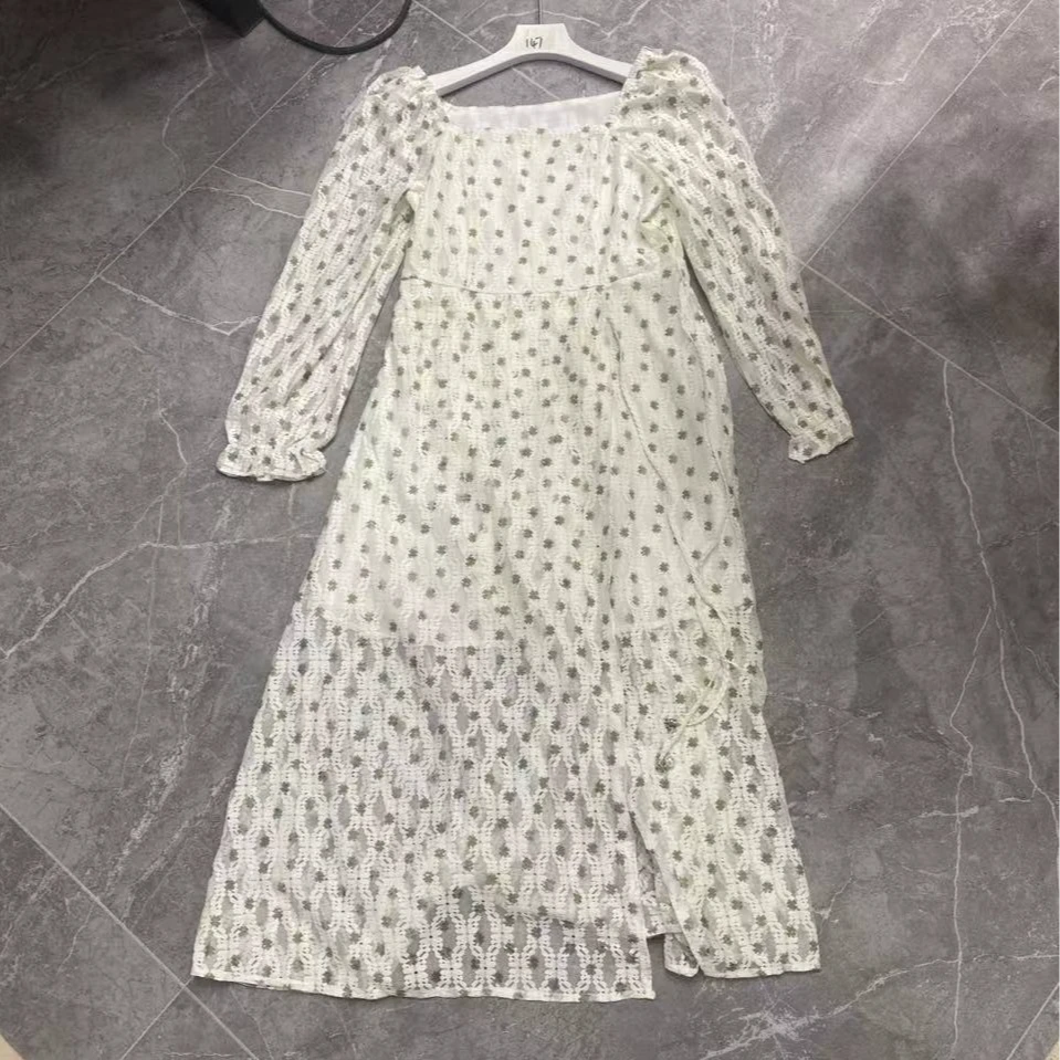 春秋新款长袖碎花气质显瘦法式时尚休闲女士连衣裙2211#