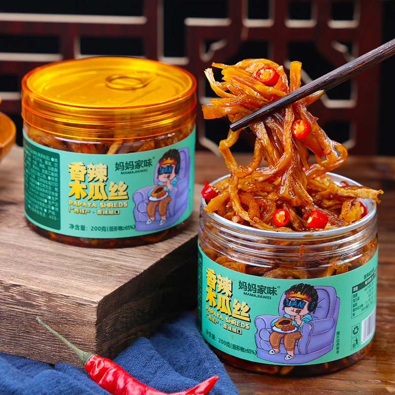 广西香辣木瓜丝酱菜200g/罐下饭菜开胃腌制特产原味脆爽新鲜