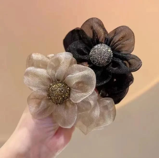 墨子高端发饰  太阳花发圈带钻花朵水晶扎头发发圈头绳