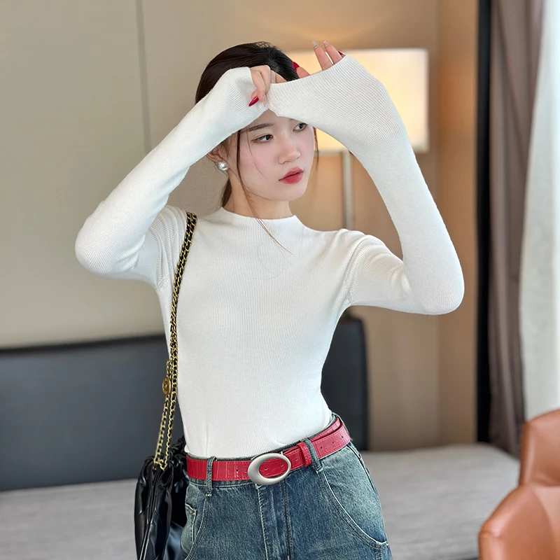 2025早春新款爆款长袖针织毛衣女装外穿修身气质洋气内搭时尚显瘦